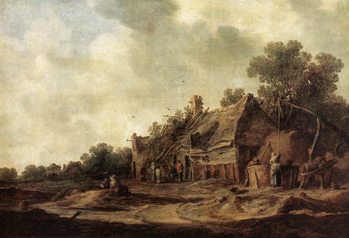 Peasant Huts with Sweep Well